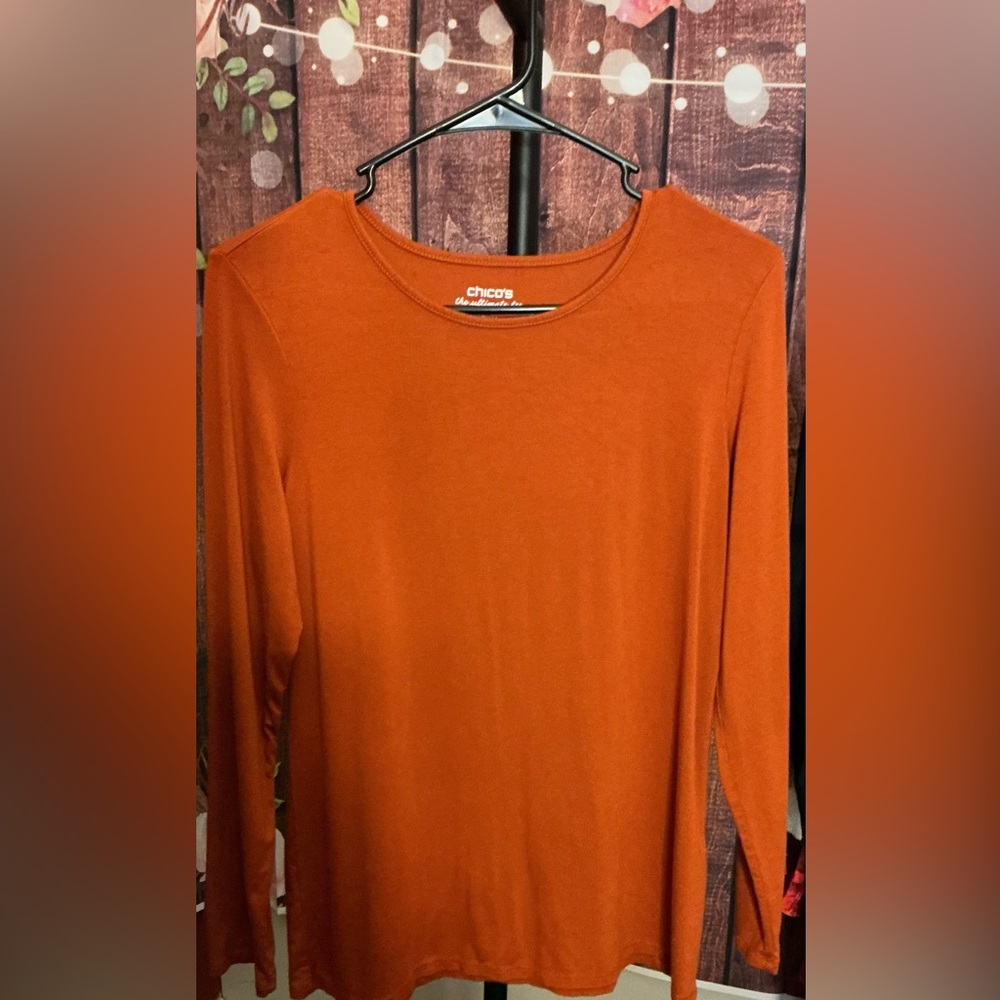 Chico's Burnt Orange Long Sleeve Top